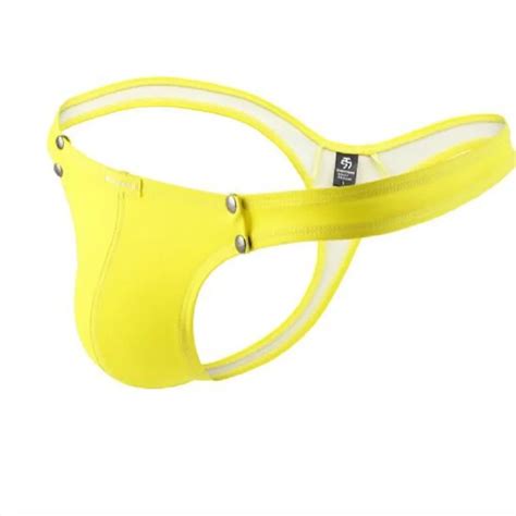 Mens Elastic PU Leather Removal Rivet Thongs Lingerie Underwear Sexy G Strings Gay Man Erotic
