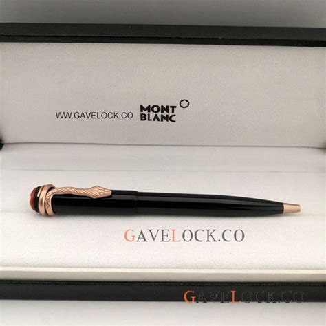 Mont blanc Snake Ballpoint Pen - Black Resin and Rose Gold | Pen, Mont blanc, Ballpoint pen