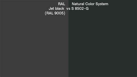 Ral Jet Black Ral 9005 Vs Natural Color System S 8502 G Side By Side Comparison