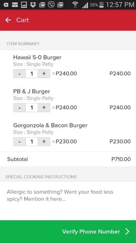 Zomato Online Ordering Screenshots 5 Burger Company Cart Karen Mnl
