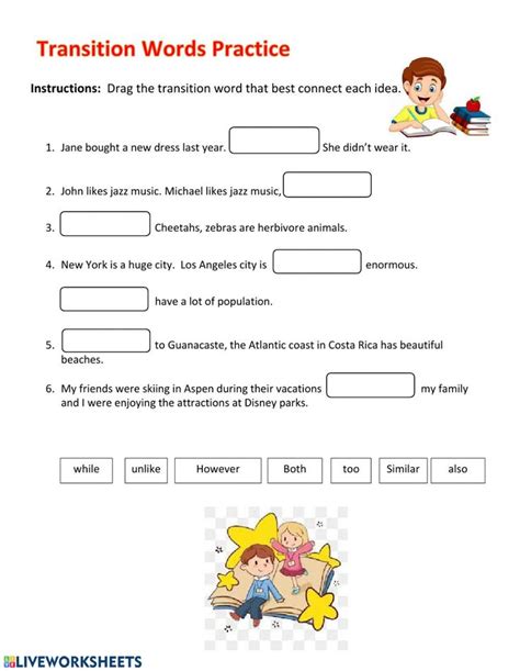 Worksheet Transition Words List Of Transition Words And Phra