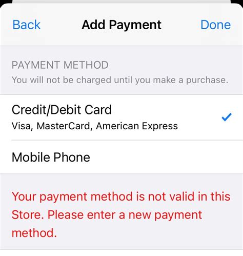 Cant Add Payment Method Apple Community