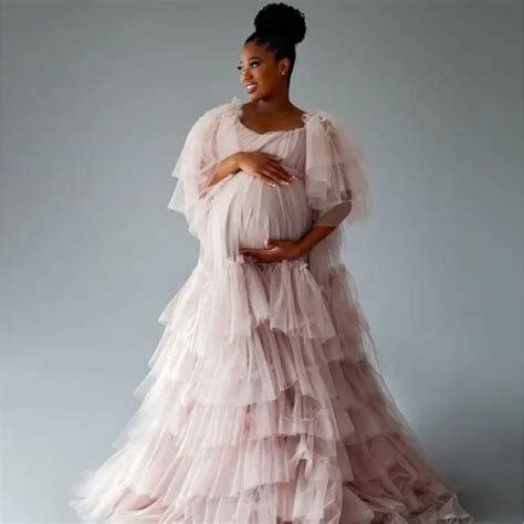 Nude Pinkish Ruffle Tulle Dress