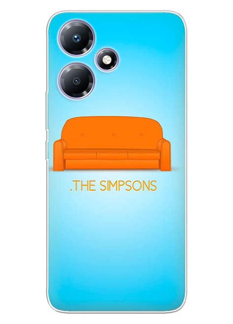 Бампер для Infinix Hot i The Simpsons Симпсоны логотип в форме дивана на голубом фоне