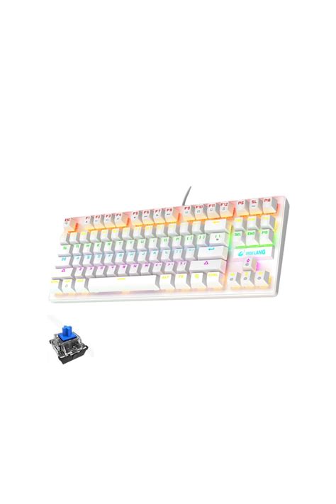 ZIYOULANG K2 Blue Switch Rainbow 87 Tuşlu Mini Hot Swapp Mekanik Kablolu Oyuncu Klavyesi