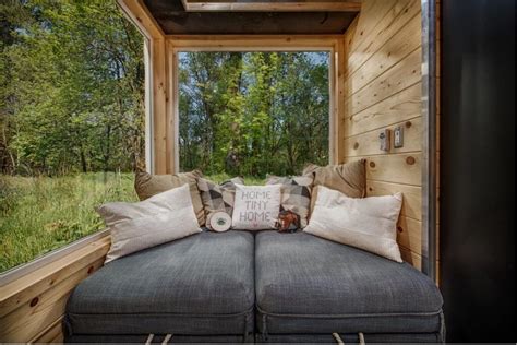 Tiny House On Wheels With Aesthetic Wood Coating