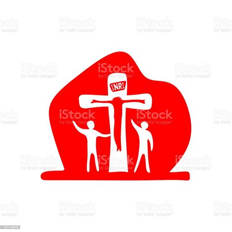 Church Logo Christian Symbols People At The Cross Of Jesus Stock Illustration Download Image