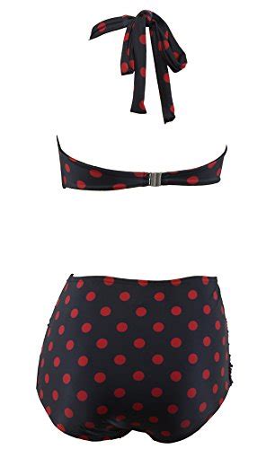 ᐅ Aloha Beachwear Polka Dots Vitage Look High Waisted Damen Neckholder Bikini A1061 gepunktet