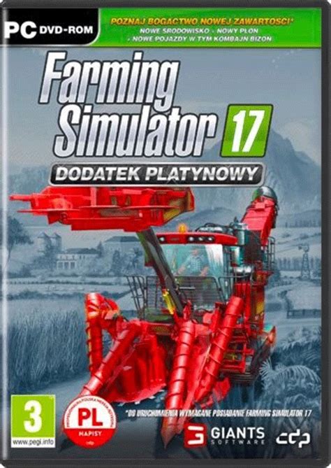 FARMING SIMULATOR 17 DODATEK PLATYNOWY PC PL NOWA Stan nowy 9 99 zł