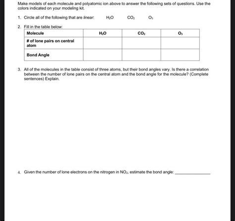 Solved Make Models Of Each Molecule And Polyatomic Ion Above Chegg