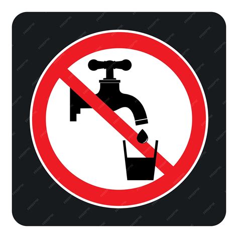 Premium Vector | No drinking water sign on black background drawing by ...