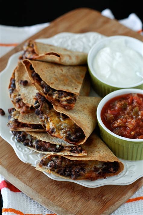 Oven Baked Black Bean And Cheese Quesadillas