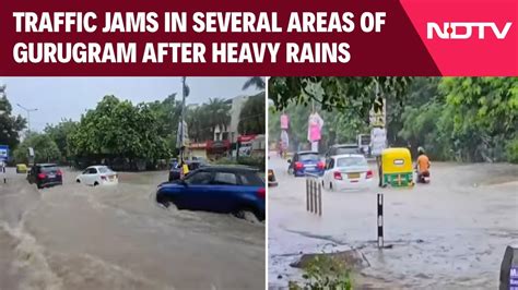 Gurugram Rain News Waterlogging Traffic Jams In Several Areas Of