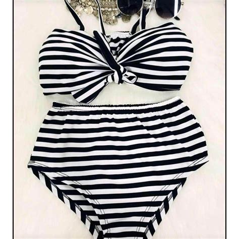 Biquini Cintura Alta Hot Pants La O Feminino Listrado Branco Shopee Brasil