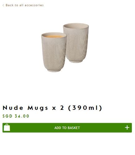 Nespresso Nude Mugs X 2 390ml Furniture Home Living Kitchenware Tableware Coffee Tea