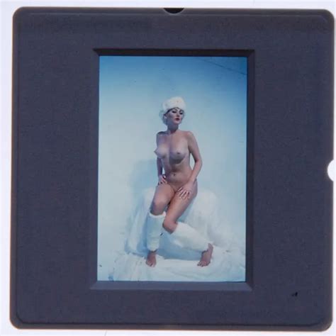Erotik Foto Akt Nackt Original Dia Nude Junge Frau Busen Schnee M Tze
