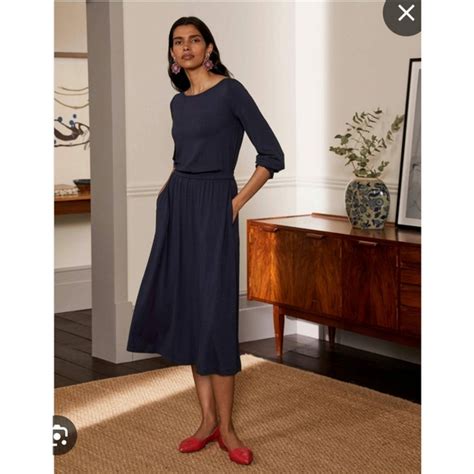 Boden Dresses Boden Navy Evelyn Jersey Midi Dress Poshmark