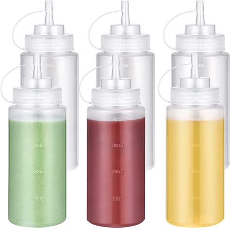 25ml Mini Condiment Squeeze Bottle Honey Squeezable Jar 6 Pack Ketchup