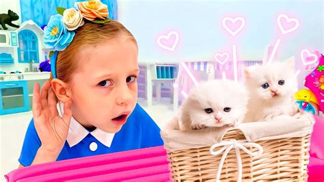 Nastya's daily routine with her cats - Kids Series about kittens - YouTube