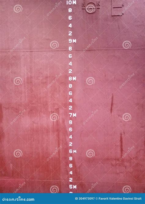 Numbers on the Steel Surface To Measure the Water Level Stock Image