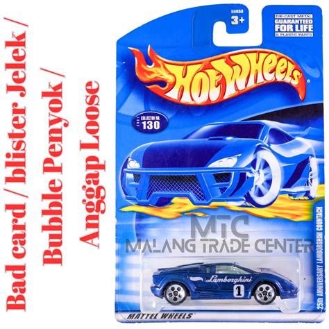 Jual Hot Wheels Th Anniversary Lamborghini Countach Biru Tahun Rilis Blister Jelek Bad