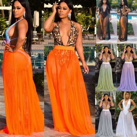 Robe Femmes Bikini Couvrir Maillots De Bain Pure Plage Maxi Jupe Portefeuille Par O Bikini