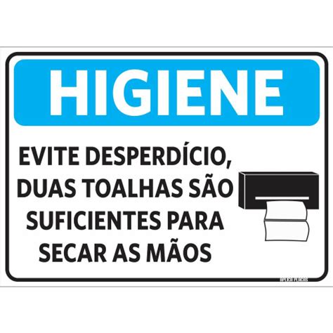 Placa Sinalização Higiene Evite Desperdício Duas Toalhas em Promoção