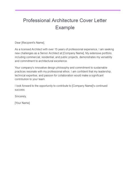 Architect Cover Letter 18 Examples How To Write Pdf Tips