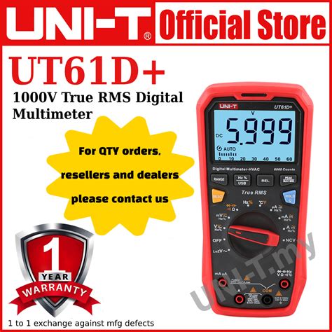 UNI-T UT61D+ UT61E+ 1000V True RMS Digital Multimeter | Shopee Malaysia