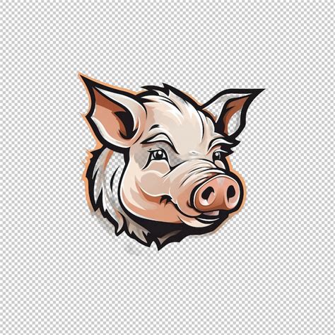 Premium Psd Cartoon Logo Pork Isolated Background