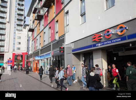Wembley Central Station Entrance On High Road Wembley Busy With