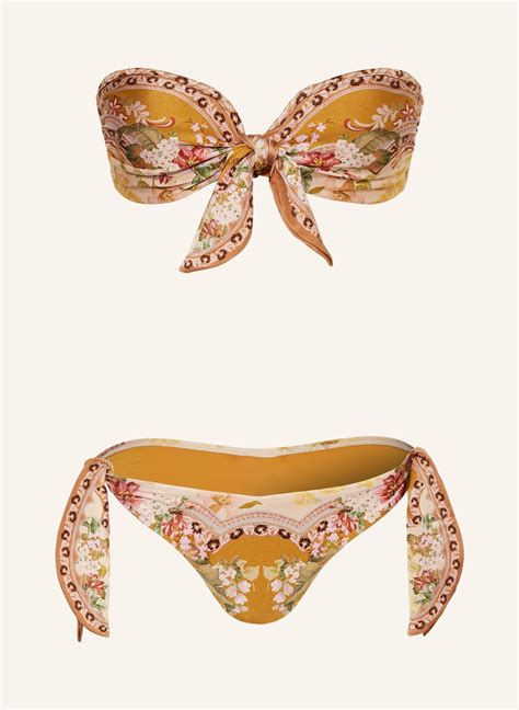 Zimmermann Bandeau Bikini Wylie In Dunkelgelb Gr N Rosa