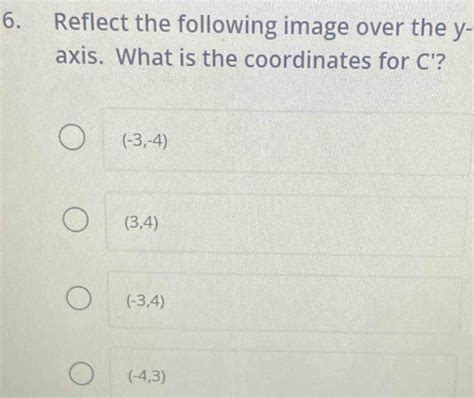 Solved Reflect The Following Image Over The Y Axis What Is The