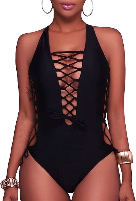 Holipick Women Sexy One Piece Swimsuits Plunge V Ubuy India