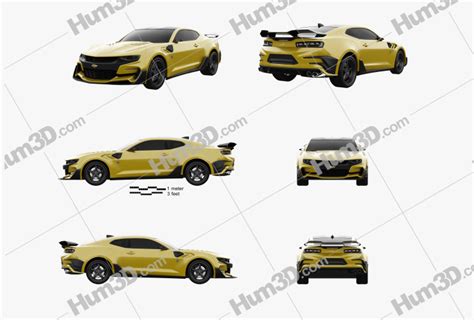 Chevrolet Camaro Bumblebee 2018 Blueprint Template - 3DModels.org