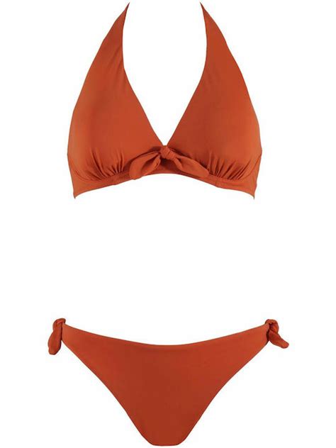 Famous Shoes Set Bikini Τριγωνάκι Καφέ CP20295 ORANGE Skroutz gr