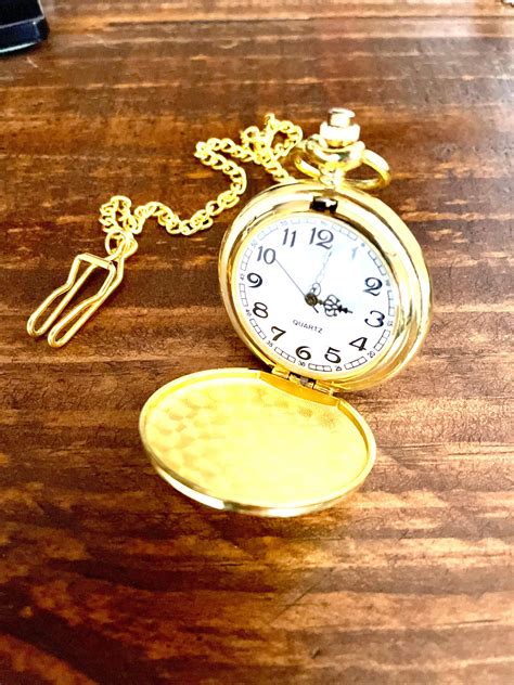 Personalized Gold Pocket Watch For Men Custom Pocket Watch Etsy