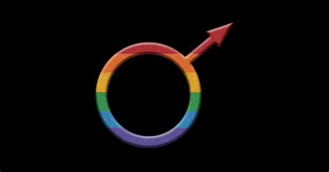 Rainbow Colored Round Gay Pride Male Gender Symbol Male Gender Symbol Sticker TeePublic