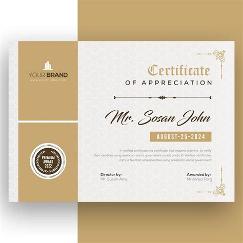 Plantilla De Certificado Elegante Archivo Psd Premium