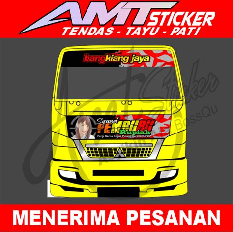 ORIGINAL Stiker Decal Cabin Depan Truk Canter Stiker Kaca Depan Truk