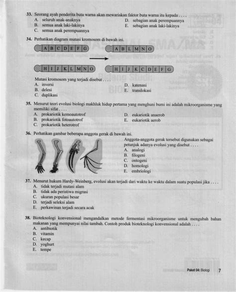 Biologi Gonzaga Try Out 2 Biologi Jakarta