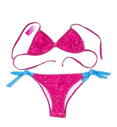 Malla Bikini De Nena Top Liso Sublimada R