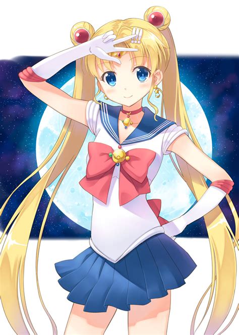 Safebooru 1girl Bishoujo Senshi Sailor Moon Blonde Hair Blue Eyes Choker Double Bun Earrings