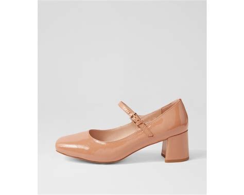 Cartia Dark Nude Patent Leather Mary Jane Heels By Diana Ferrari