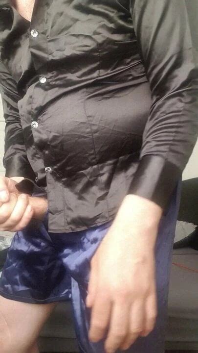 In A Shiny Black Satin Blouse Cross Dressing Gay Porn Feat Shinynylonman Xhamster