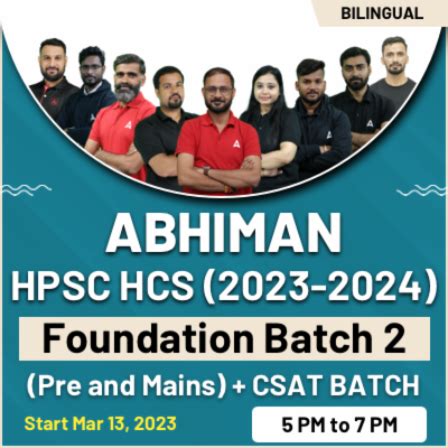 Hpsc Hcs 2023 2024 Live Foundation Batch Pre And Mains Csat Batch