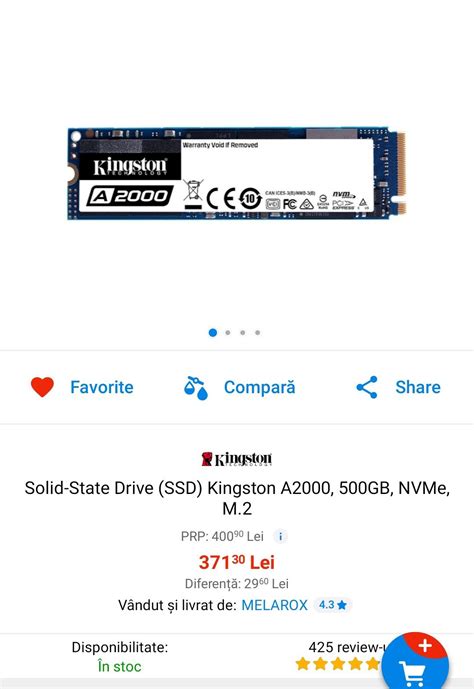 SSD Kingston A2000 NVMe 500 Gb Mamaia OLX Ro