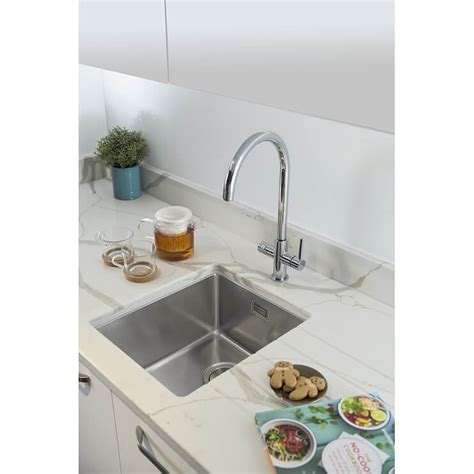 Abode Prothia 3 In 1 Swan Spout Slimline Monobloc Kitchen Sink Mixer Tap