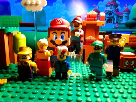 My custom Lego Mario minifigures (the real Lego goomba and Mario are ...