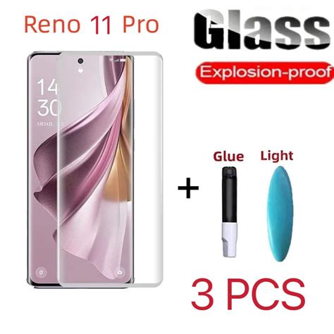 Uv Tempered Glass Full Cover Curved Screen Protector Protective Glass For Oppo Reno 11 Pro